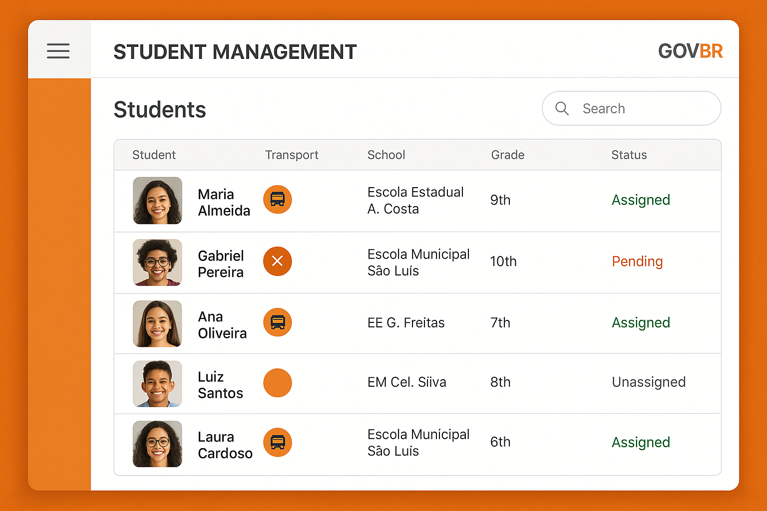 Interface de Gestão